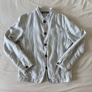 Zara Linen Mandarin Collar(?) Tailored Jacket Blazer